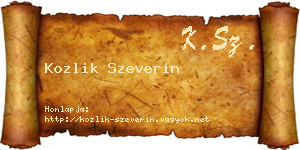 Kozlik Szeverin névjegykártya